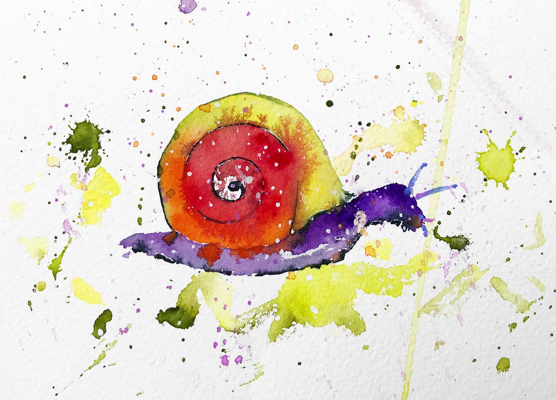Watercolor Snail