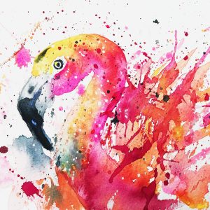 Watercolor Flamingo