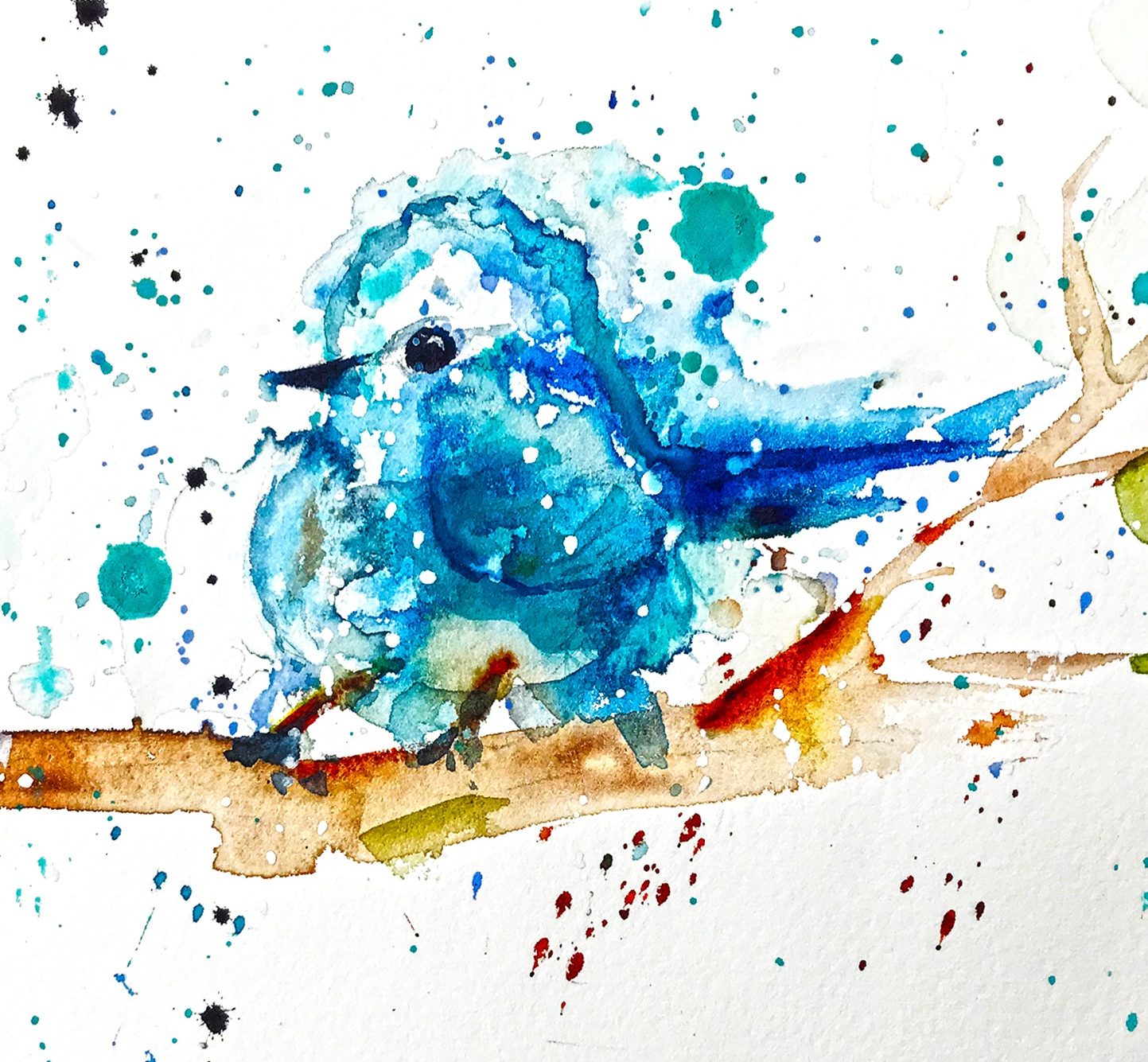 Watercolor Blue Bird