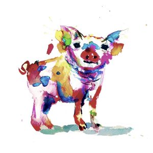 Watercolor Pig